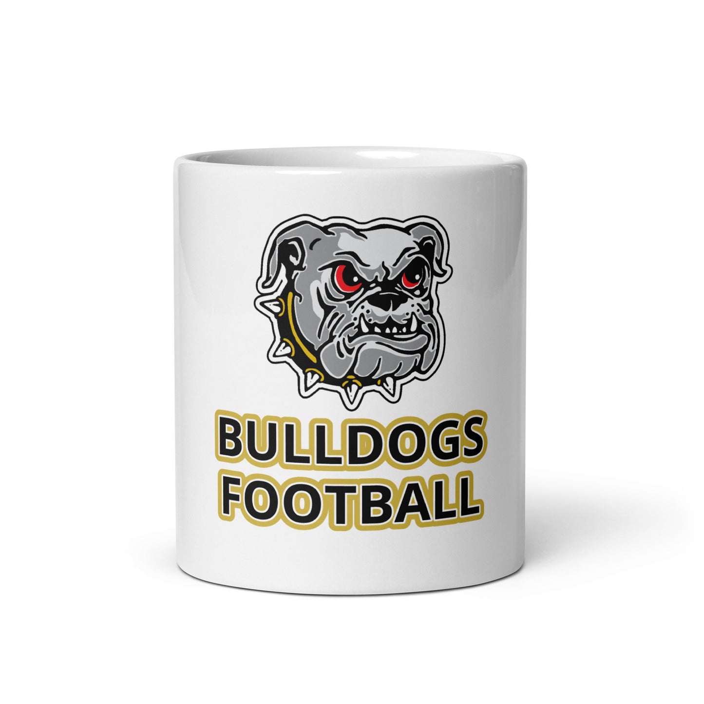 Bulldogs White glossy mug